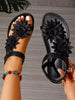 Women's Floral Decor Cute Open Toe Design Summer Fairy Tale Style Vacation Sandals